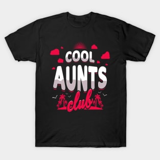 Cool Aunts Club Beach White Pink T-Shirt